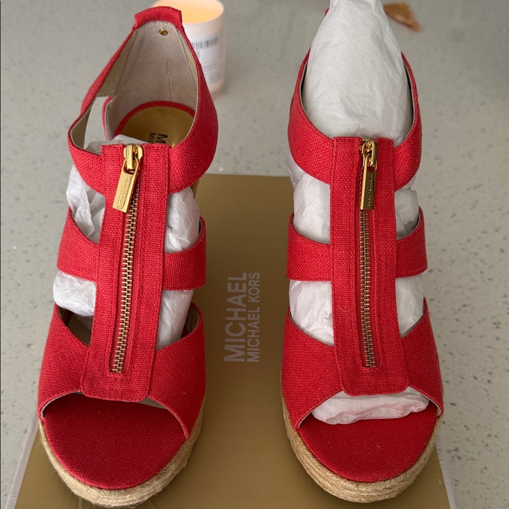 Michael Kors Red Espadrille Sandals
